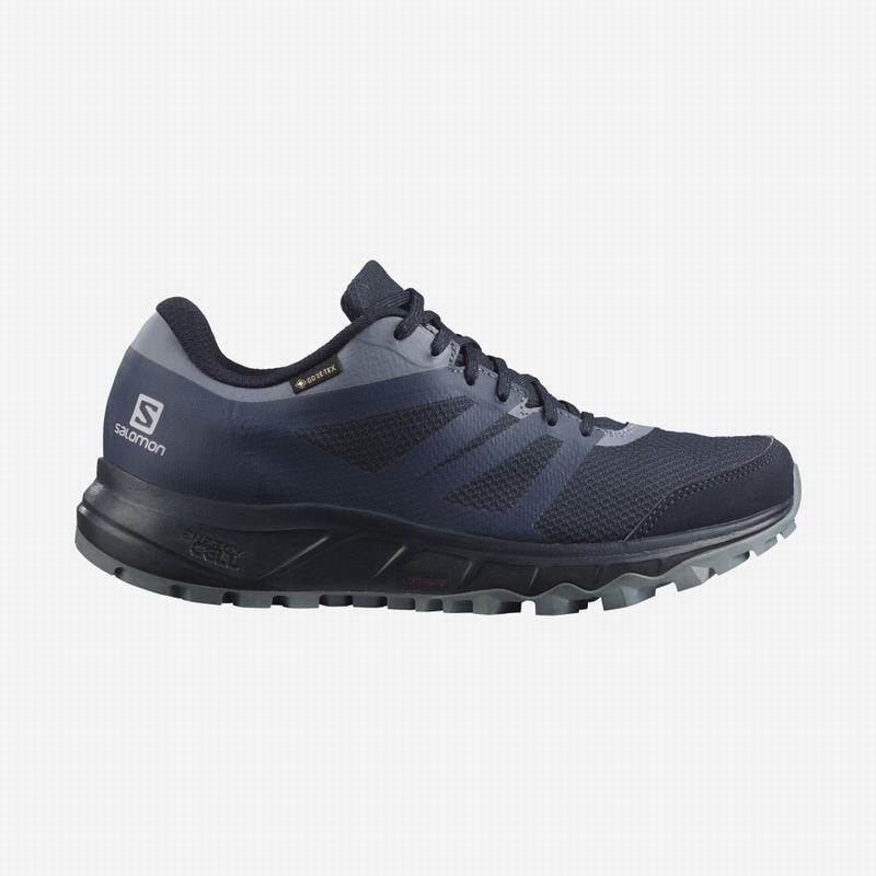 Salomon Singapore Womens Trail Running Shoes - TRAILSTER 2 GORE-TEX Navy/Grey | 63720-GMKU